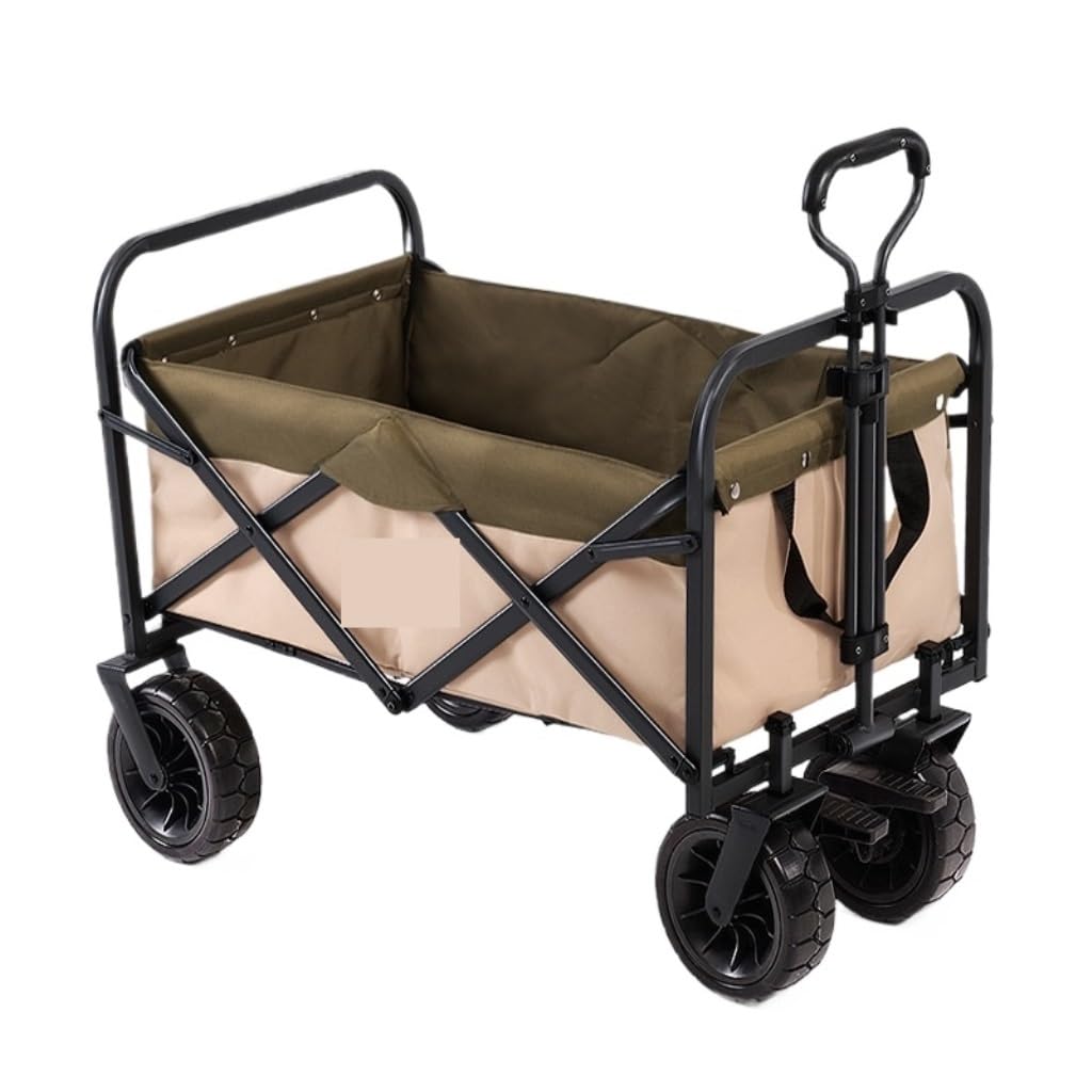 vrfvsdasAAS camping cart， Outdoor Camping Trolley Picnic Trailer Folding Car Portable Simple Pull Rod Push Cart