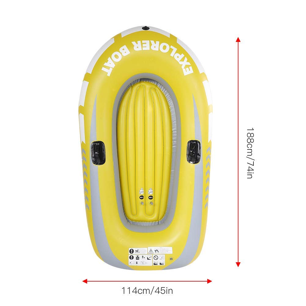 Bateau Gonflable, Porteur de 90KG pour 2 Personnes avec Supports de Pagaie, Bateau à Pagaie Inflatable pour Loisirs Nautiques Familiaux, Pêche et Activités en Eau Calme