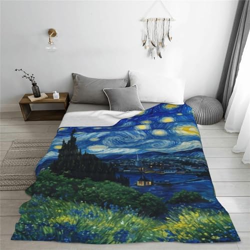 Couverture tricotée Nuit étoilée plaid flanelle doux grand lit et canapé