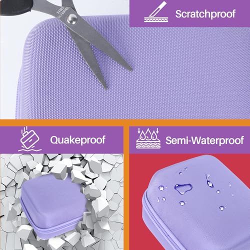 Image of Lebakort Hard Carry Case Compatible with Nelko Photo Printer, PP01 / PP03 Color Mini Portable Printer, Travel Portable Storage Bag (Purple Case)
