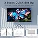 Outdoor Projector Screen with Stand Tripod, Indoor Pull Up Portable Projector Screen, 80 INCH 16:9 Adjustable Projection Screen with Carry Bag for Home Theater Backyard Party Movie Nights