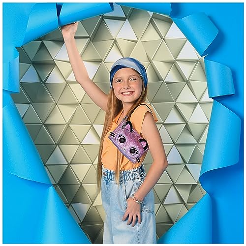 PURSE PETS - SAC POCHETTE CHATON - Sac pour Enfant Chat Format Sac À Main - Animal Animé Chaton Aux Yeux Qui Changent De Couleurs - À L'Epaule Ou Au Poignet - Effets Lumineux - Jouet Enfant 4 Ans Et +