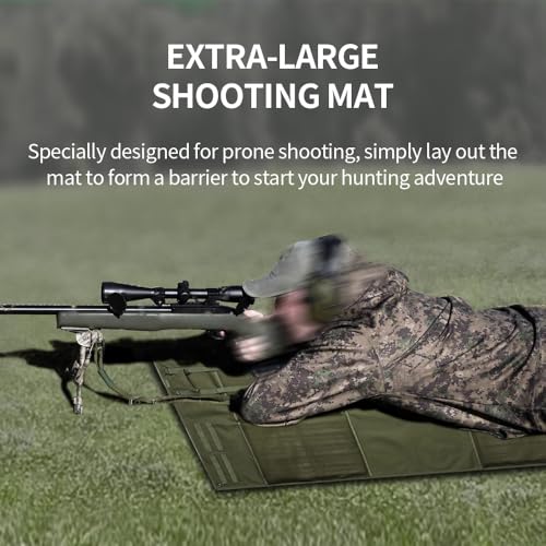 Shooting Mat Extra Large Shooting Mats Portable Prone Padded Hunting Accessories for Range Hunting (Green) — view 6