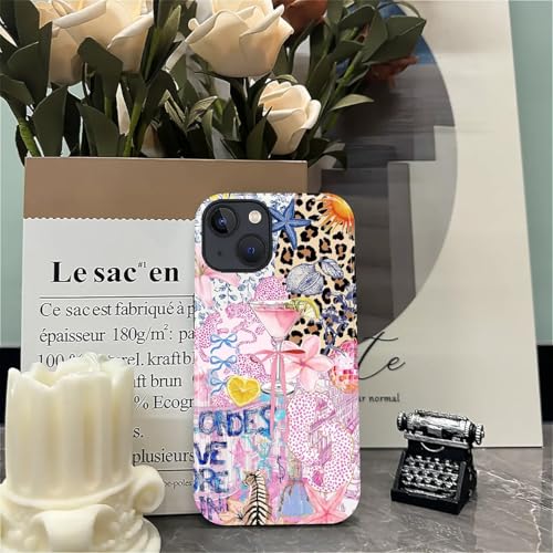 Étui iPhone 14 Plus léopard rose et bleu antichoc VisEnt