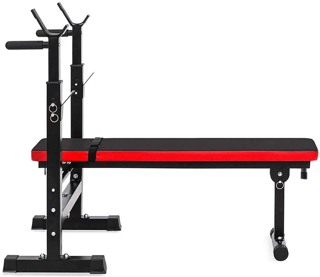 Banco De Pesas Plegable Y Ajustable para Gimnasio En Casa, Soporte para Sentadillas, Soporte para Mancuernas, Entrenamiento De Fuerza con Inclinación Y Declinación.