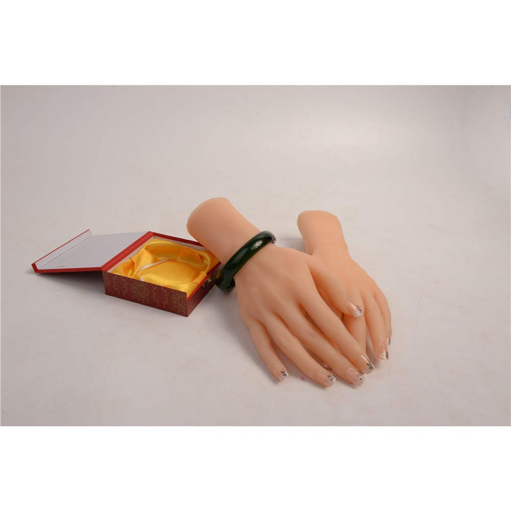 Modello di Mano in Silicone, Mani morbide Mani finte 1 Paio di Anelli di visualizzazione della Mano del manichino delle Donne realistiche in Silicone per Gioielli Nail Art Manicure a Mano Deco