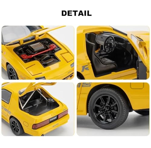 Image of 1:24 Mazda rx7 with Famous popup Headlight Alloy Diecast Pullback Metal Car Toy with Sound Light & Opening Doors - Best Gift Toy for Kids [ Color As Per Stock ]