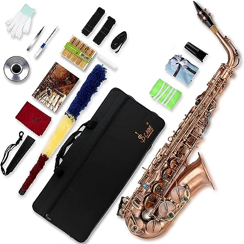 SLADE Alto Saxophone Eb Alto Saxophone for Beginner Students, Red Antique, WSS948