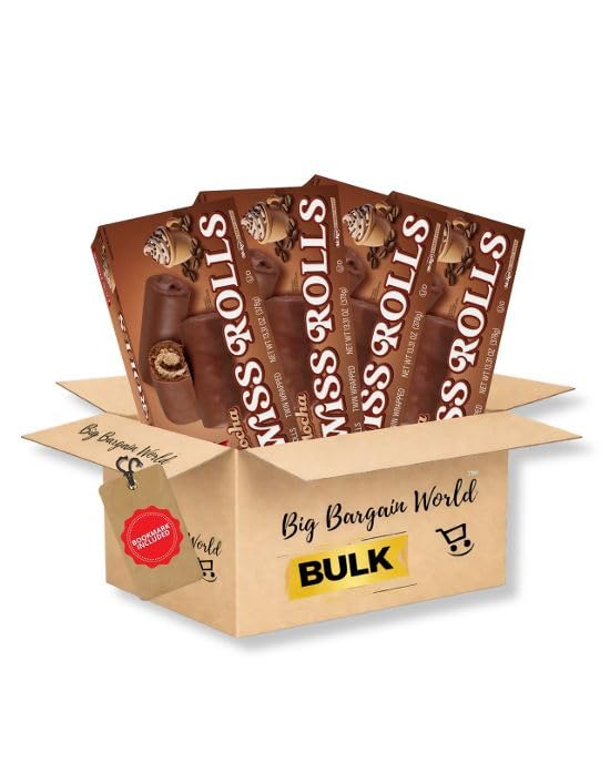 Chocolate Mocha Swiss Rolls, Individually Wrapped, 13.31 oz Box, 4 Pack