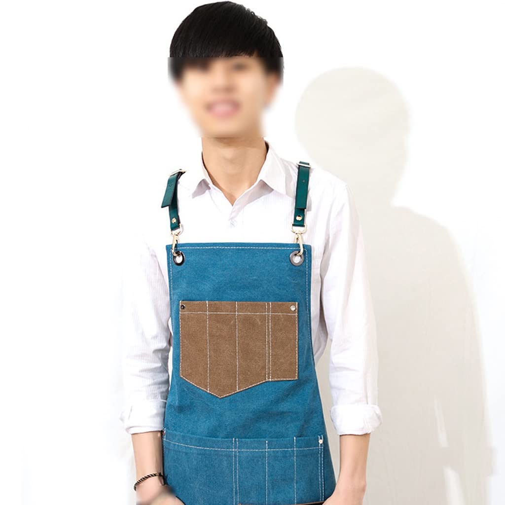 Delantal de Peluquero Cocina Delantal Restaurante Chef Delantal Pocket Delantal Delantal de Las Mujeres Delantal Delantal Delantal Delantal Delantal de Barista (Color : A)