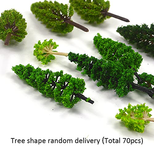 70Pcs Mini Model Trees Model Train Scenery Mixed Miniature Trees Artificial Wargame Trees Model Railroad Scenery Diorama Supplies Scenery Landscape #TOP2