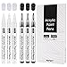 Acrylstifte für Steine, Wasserfest Acrylstifte Marker Stifte Permanent Steine Bemalen Set Acrylic Paint Marker für Kinder DIY Keramik Glas Papier Metall Kunststoff Holz Leinwand (3 schwarz + 3 weiß)