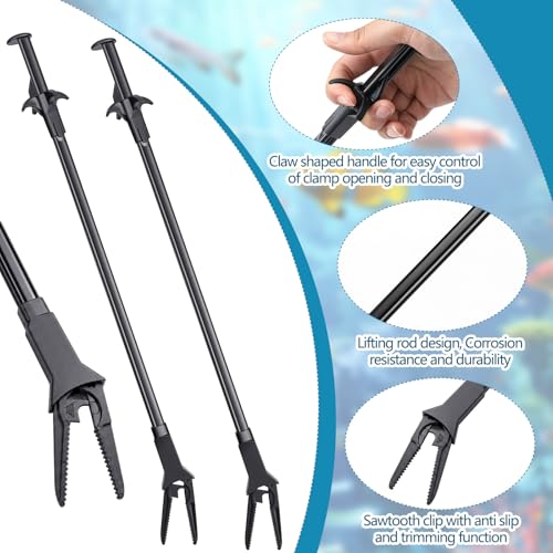 Image of Gisafai 2 Pcs Plastic Aquarium Tongs Long Multi Purpose Trimming Feeding Aquarium Tools for Fresh Water Saltwater Fish Tanks Coral Plant (20 Inch)
