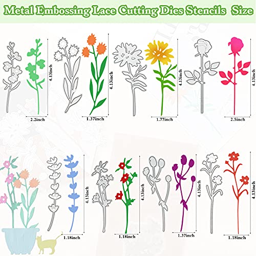 24 Pieces Flower Metal Cutting Dies Wildflowers Cutting Die Flower Leaves Embossing Stencils For Card Making Thanksgiving Christmas Craft Dies Cut For Crafts Scrapbook Album Paper Card Decoration #TOP3