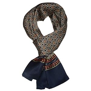 UK_Stone Halstuch Herren 100% Seide Schal Vintage Pattern Seidenschal Herrenschal,