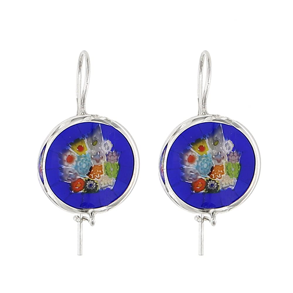 Venetiaurum - Pendientes para Mujer con Murrina en Cristal de Murano Original y Plata 925 - Joya Made In Italy certificada