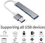 USB Hub,USB 3.0 Hub Aluminum Portable High Speed Expansion Multi USB Hub Splitter Adapter for PC Laptop,Desktop,MacBook,Mac Pro, Mac mini,iMac,Surface Pro,XPS,USB Flash Drives,Mobile HDD