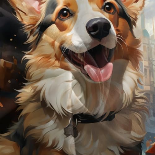 Housse de couette parure de lit enfant corgi 3D 3 pièces avec fermeture