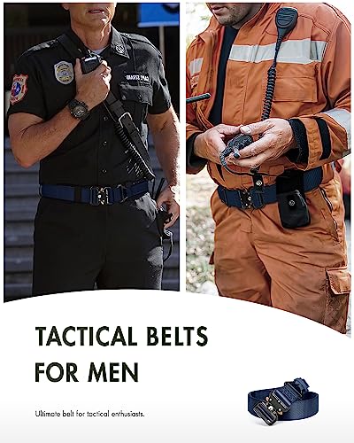 Image of Men's Tactical Belt, Rigger Belt, Utility Nylon Web Waist Work Belt for Men with V-ring Quick-Release Buckle