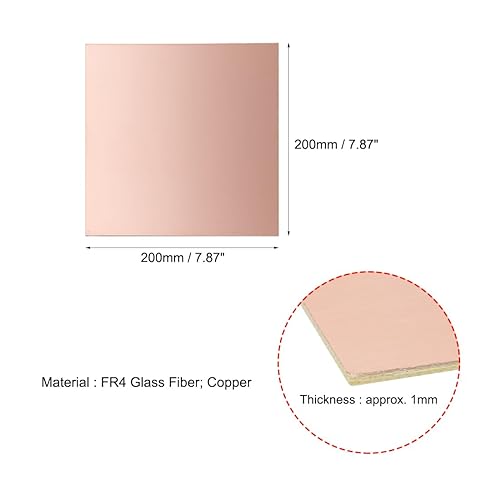 Miniatura 37 de uxcell Placa de circuito PCB laminado revestido de cobre de doble cara, FR4 5.906x3.937 in 5.91x3.94 pulgadas, 0.059 in de grosor DIY Prototipado