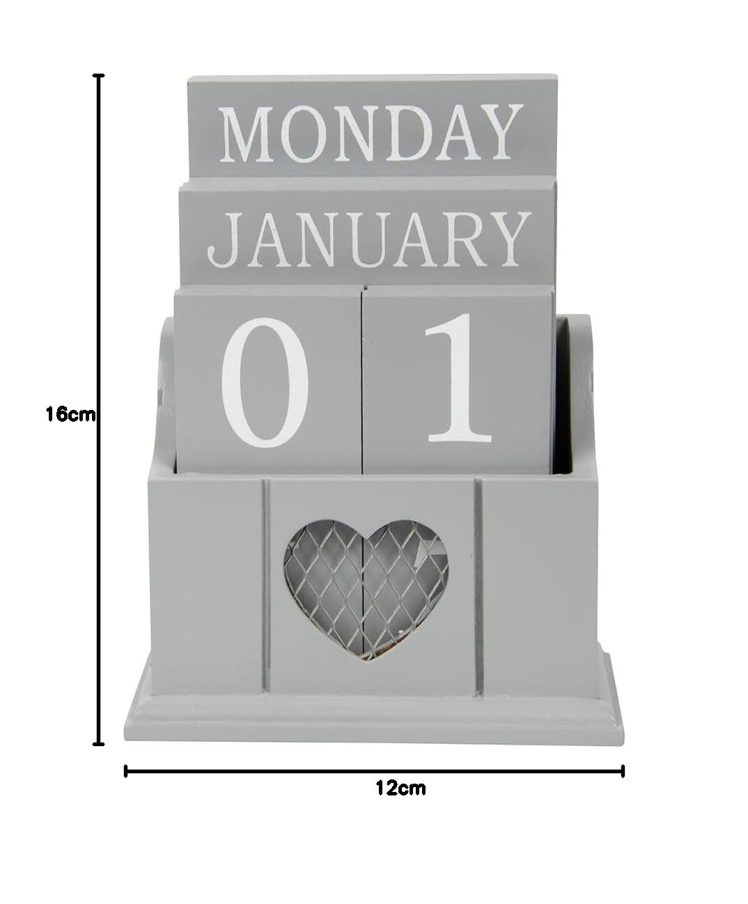 Wooden Desk Perpetual Calendar With Date Day and Month Blocks
