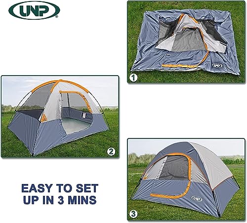 Image of Camping Tent 2-4 Person, Waterproof Windproof Tent with Rainfly Easy Set up-Portable Dome Tents for Camping