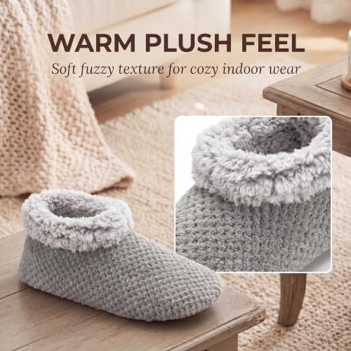 Image of Cozylook Fuzzy Slippers for Women Indoor Soft Sole Slipper Socks | Warm plush feel, non slip grippers, easy step-in, flexible bottom, bedroom and home wear