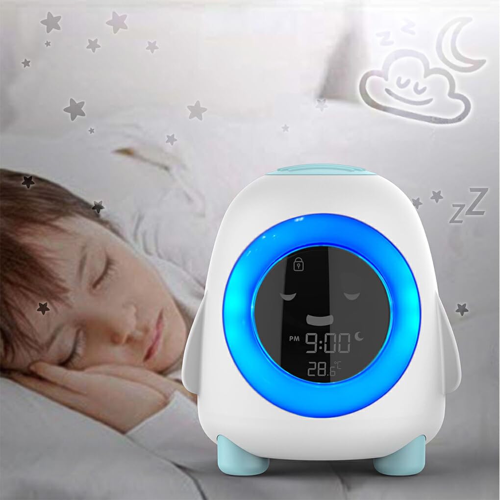 IOIUSKKU Reloj Despertador Digital con Pantalla de Temperatura de Animales de Dibujos Animados para Oficina, guardería, mesita de Noche, Temporizador de Siesta, luz Nocturna