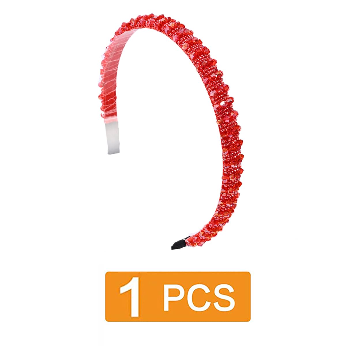 Traziewell Hairbands Girls Headband Crystal Headbands Shiny Non Slip Beaded Hairband Ladies Hair Accessories Decoration for Women Red 2316 - Image 2