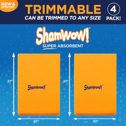 ShamWow 4pk (20″x27″) Shammy Super Absorbent Multi-Purpose H...