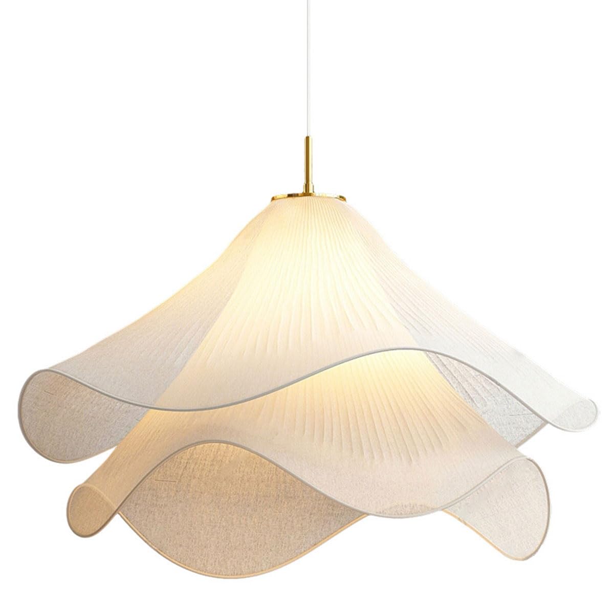 TRJHKMJVV Retro Farmhouse Decoration Cream Petal Fabric Chandelier Warm Romantic Led Pendant Light For Indoor Living Dining Room Bedroom Home Pendant Lamp Kitchen Island Restaurant Cafe Lighting