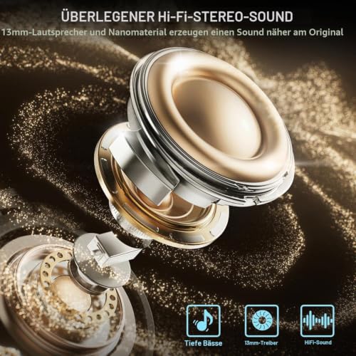 Bluetooth Kopfhörer, Kopfhörer Kabellos Bluetooth 5.4, In Ear Kopfhörer mit ENC Noise Cancelling Mic… – Ansicht 3