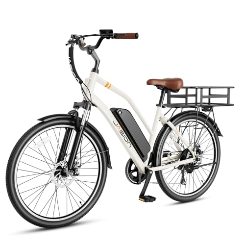 Jasion CB1 Electric Bike for Adults, 1000W Motor Peak Ebike, 450Wh Removeable Battery, 26'' City Cruiser Bicycle, 22 MPH Commuter Women Ebike, 7-Speed Gear