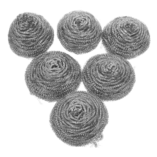 CHILDWEET Stainless Steel Scrubbers 6-Piece Dish Scrubbers for Kitchen Metal for Cleaning
