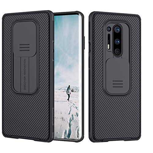 Funda para OnePlus 8 Pro Protección de la cámara Carcasa ,Estuche híbrido Parachoques Cubierta ,Deslizante Cámara Proteger Ultra-Delgado PC Prueba Polvo Antideslizante Anti-arañazos Estuche - Negro