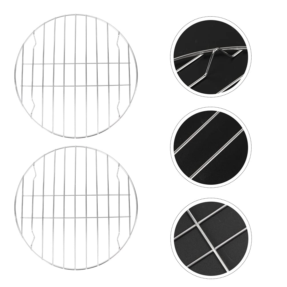 Grill Hibachi 22 cm Okrągły stojak do gotowania 2 szt. Stal nierdzewna Pieczenie Chłodzenie Gotowanie na parze Stojak do grillowania Druciane stojaki do pieczenia Stojaki do suszenia Piekarnia Uchwy