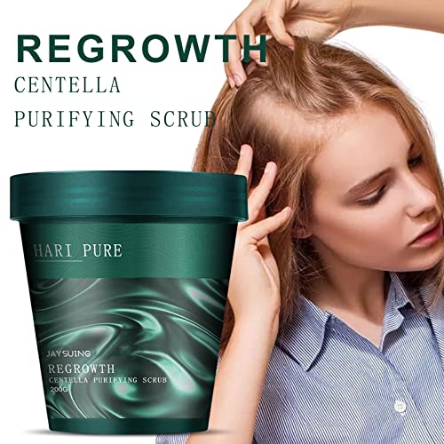 Centella Asiatica Ginger Salt Shampoo Scrub Repair Damaged Hair Anti-Dandruff Oil Control Scrub For Hair Growth Beautiful Hair Healthier Scalp, 200G #TOP5