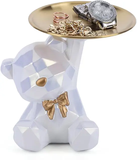 OKESYO Bear Sculpture Tray - Beer Beeldjes Animal Resin Decor for Home & Office