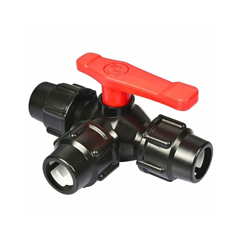 Valvola a sfera a doppia unione, valvola deviatrice a 3 vie, valvola a sfera, separatore di tubi flessibili, valvola a sfera a 3 vie in plastica da 1/2 "3/4" 1 "2", connettore rapido for tubo a connes