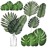 Homoyoyo 30 Piezas Artificiales de Palma Tropicales Decorativas Monstera Grandes y Medianas para Fiestas Hawaianas Decoración de Interiores y Eventos Temáticos