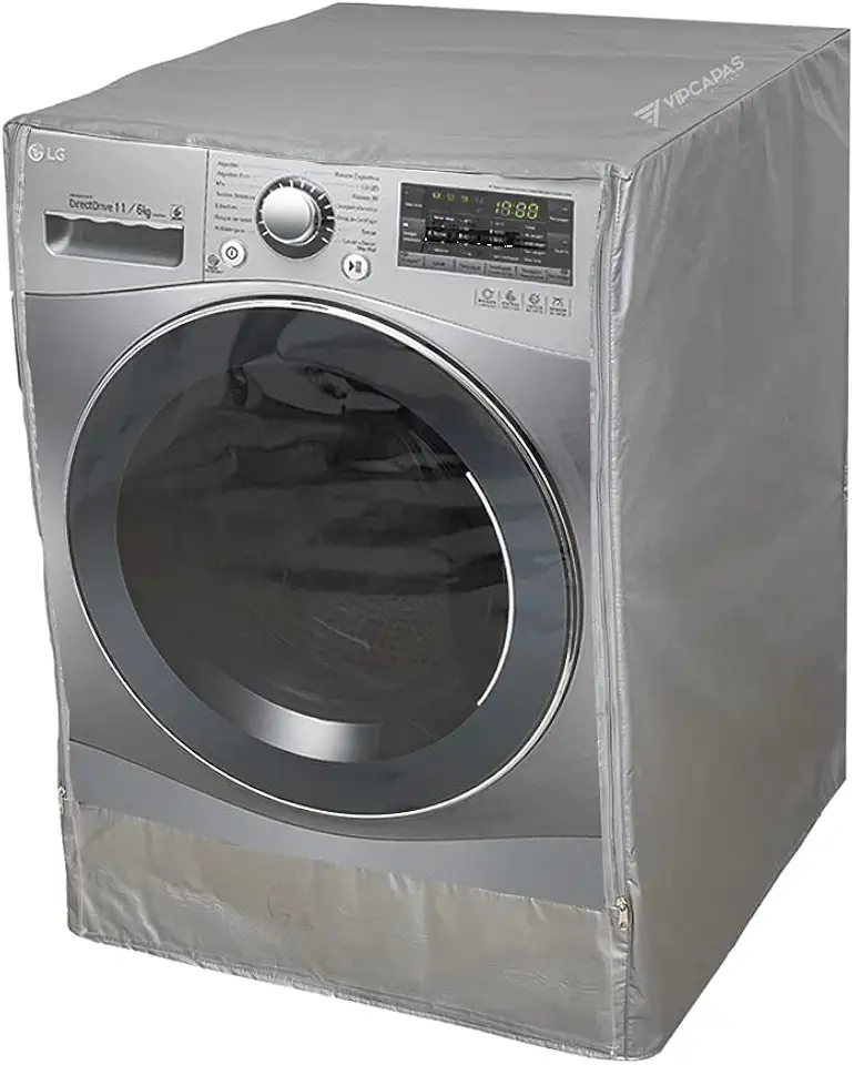Capa Para Lava E Seca LG 11 Kg Impermeável Abertura Frontal Transparente Cinza