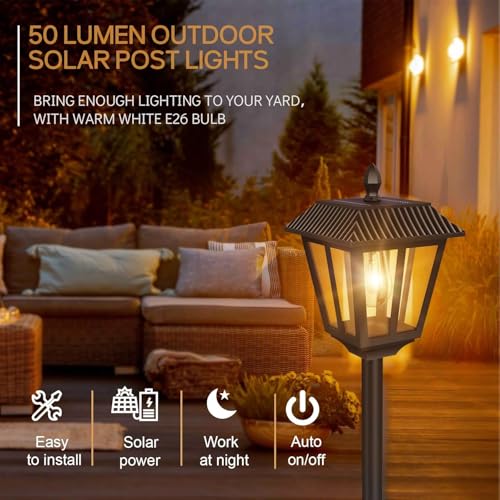 Artrastar LED Solar Laternen Für Draußen Gartenlaterne Außen Stehend Mit Erdspieß Solarlampen Outdoor Wetterfest Wegeleuchten Gartenleuchte 180 cm Warmweiße（1 Stücke）