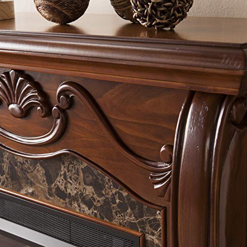 Cardona Electric Fireplace - Walnut #TOP6