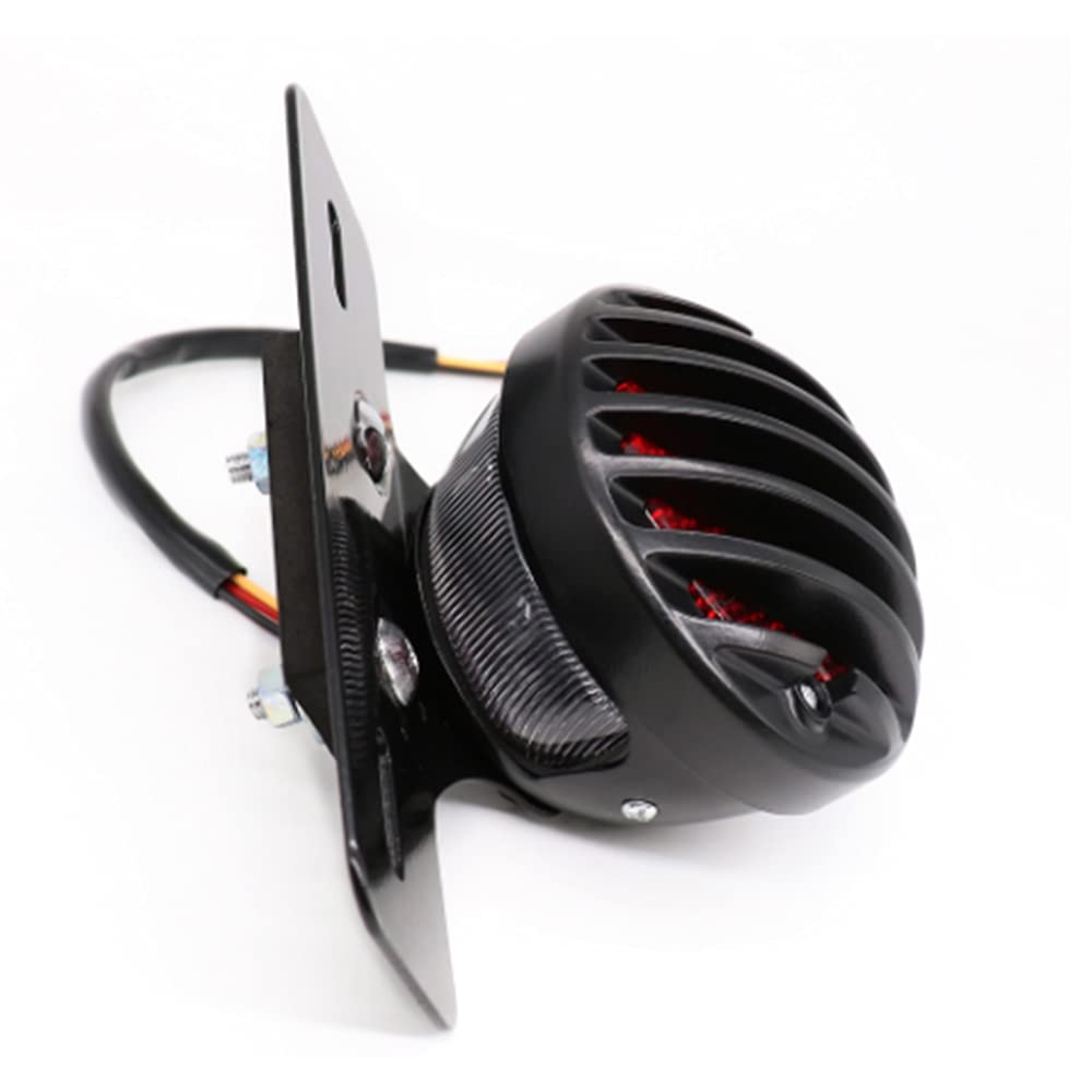 Baceyong motociclo luce del freno di coda, tendine della targa della luce di arresto del freno adatta per motocicli Harl-ey modificati generali, nero argento