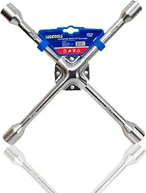 [FULLAMAZON] Chave De Roda Cruz 4 Bocas 14 Pol 17x19x21x23mm Cromada