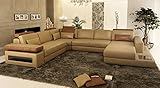 B381 x H81 x T288/184 Bullhoff by Giovanni Capellini Couch Leder braun u Form Sofa Augsburg