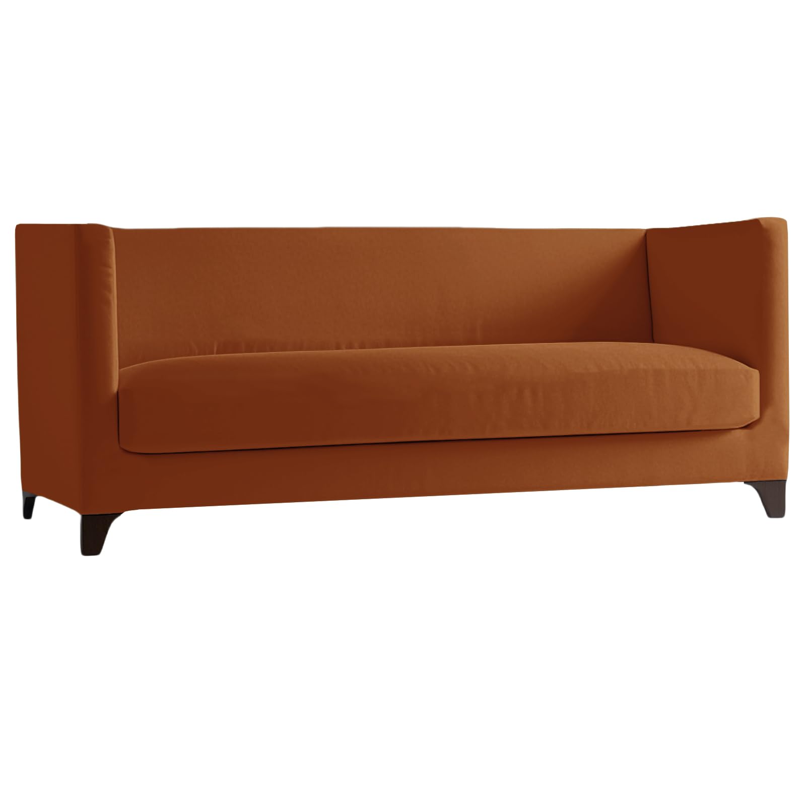 SYLC Stretch Velvet Chesterfield Sofa Cover, Large Couch Cover with Seat Cushion Cover for Curved Settee Armchair 230-300 Cm (Orange,XL sofa+1pc 4-Seat)
