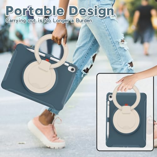 Funda para iPad 11 y 10.9 pulgadas con soporte giratorio 360 y protector de pantalla 5