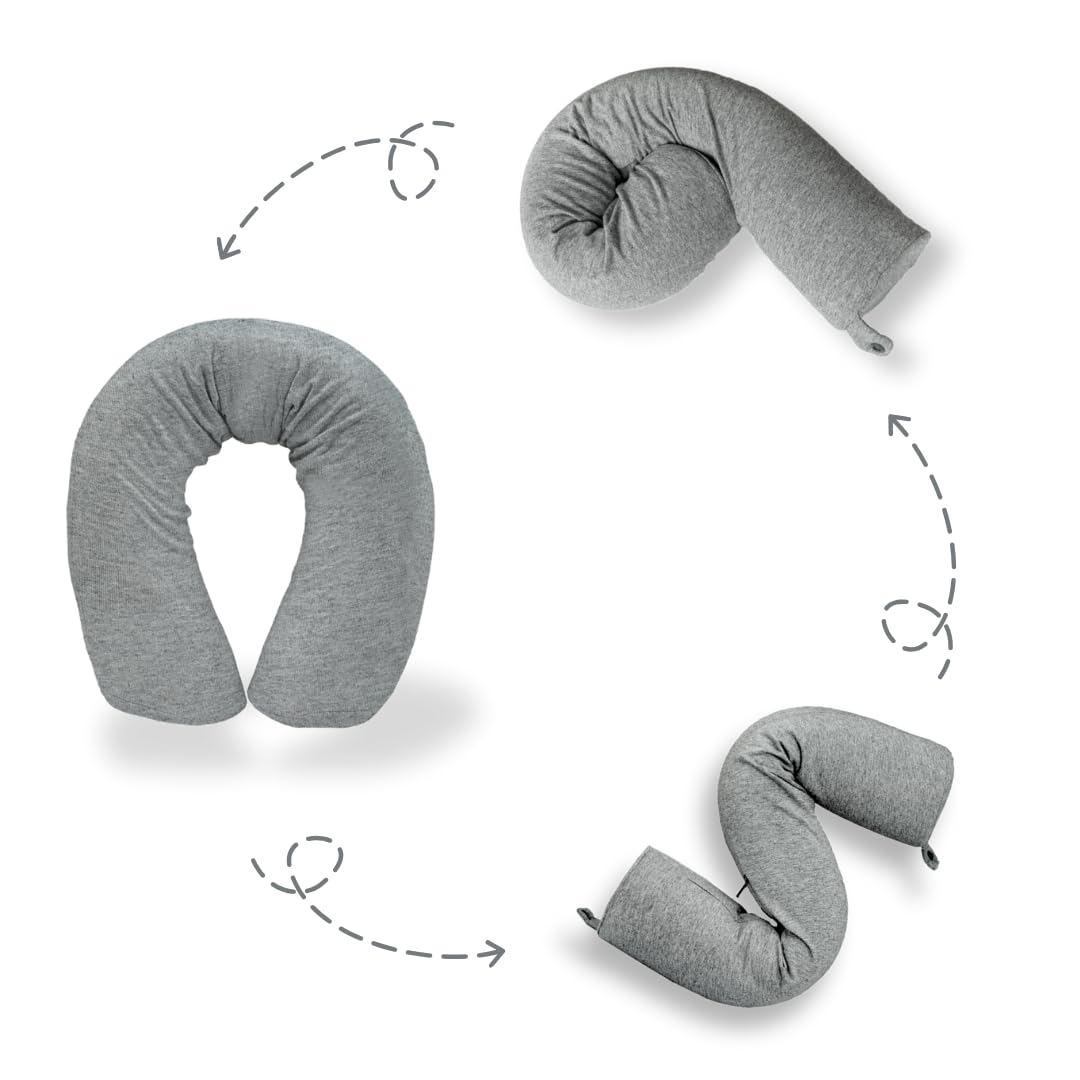 Unimos Twistable Flexible Memory Foam Travel Pillow – Support for Neck, Back, Legs, Washable Cotton Cover, Bendable Design-image-41