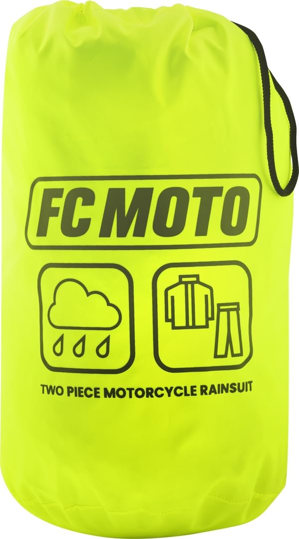FC-Moto Urban Rain Kit 2-Teiler Motorrad Regenkombi, schwarz/gelb, 2XL